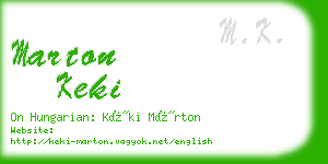 marton keki business card